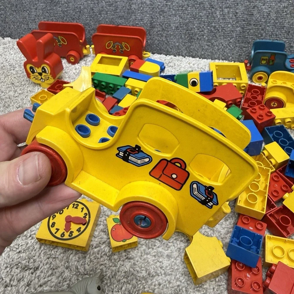 Vintage Lego Duplo bricks figures people horse vehicles huge lot (AS‎ IS READ)
